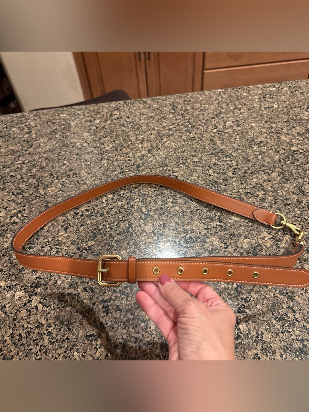 Coach Tan Leather Replacement Crossbody Strap brass hardware